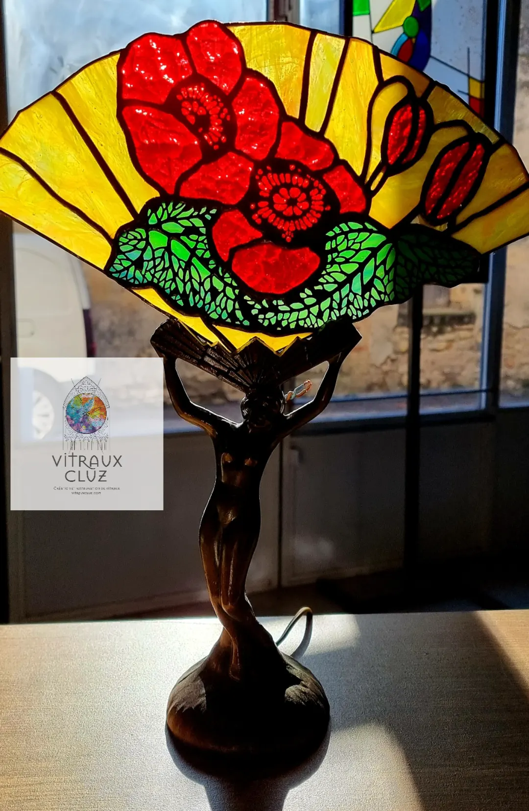 Lampe éventail "Pavots"